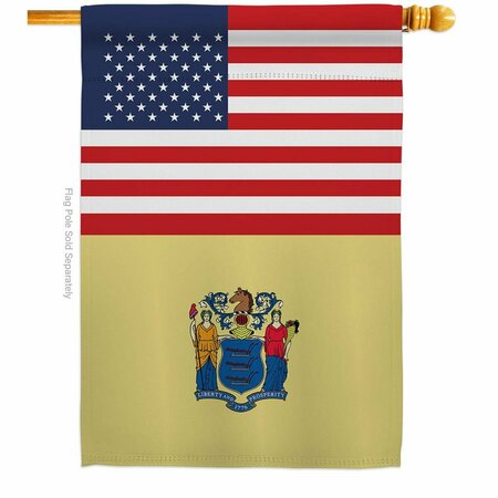 GUARDERIA 28 x 40 in. USA New Jersey American State Vertical House Flag with Double-Sided Banner Garden GU3921943